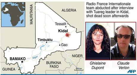 Two French journalists shot dead in Mali